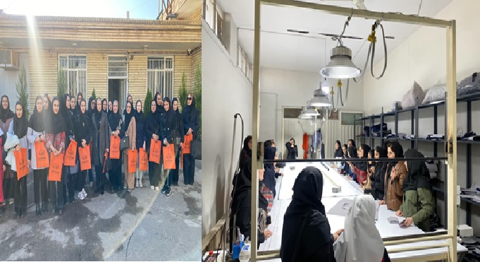 بازدید دانشجویان رشته طراحی دوخت مرکز آموزش علمی کاربردی خانه کارگر تبریز از شرکت تجهیزات ایمن فراز ارک